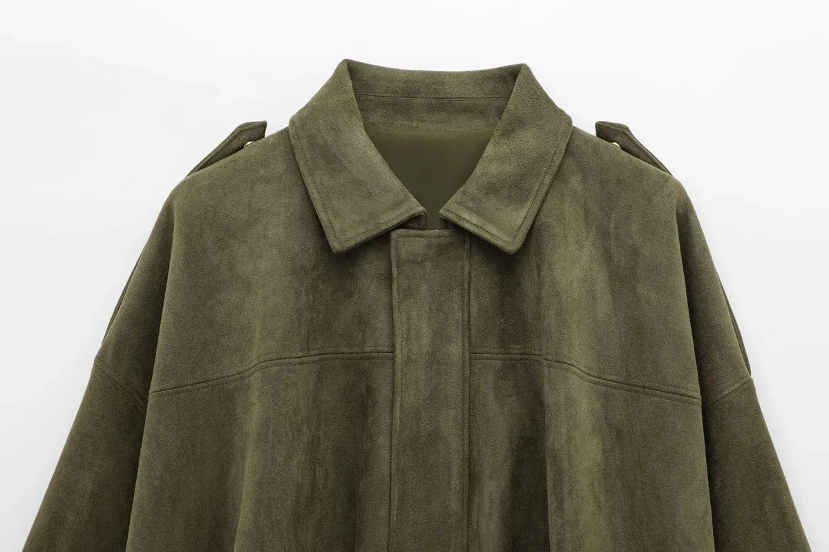Marlene | Oversized Jacke in Velours-Optik
