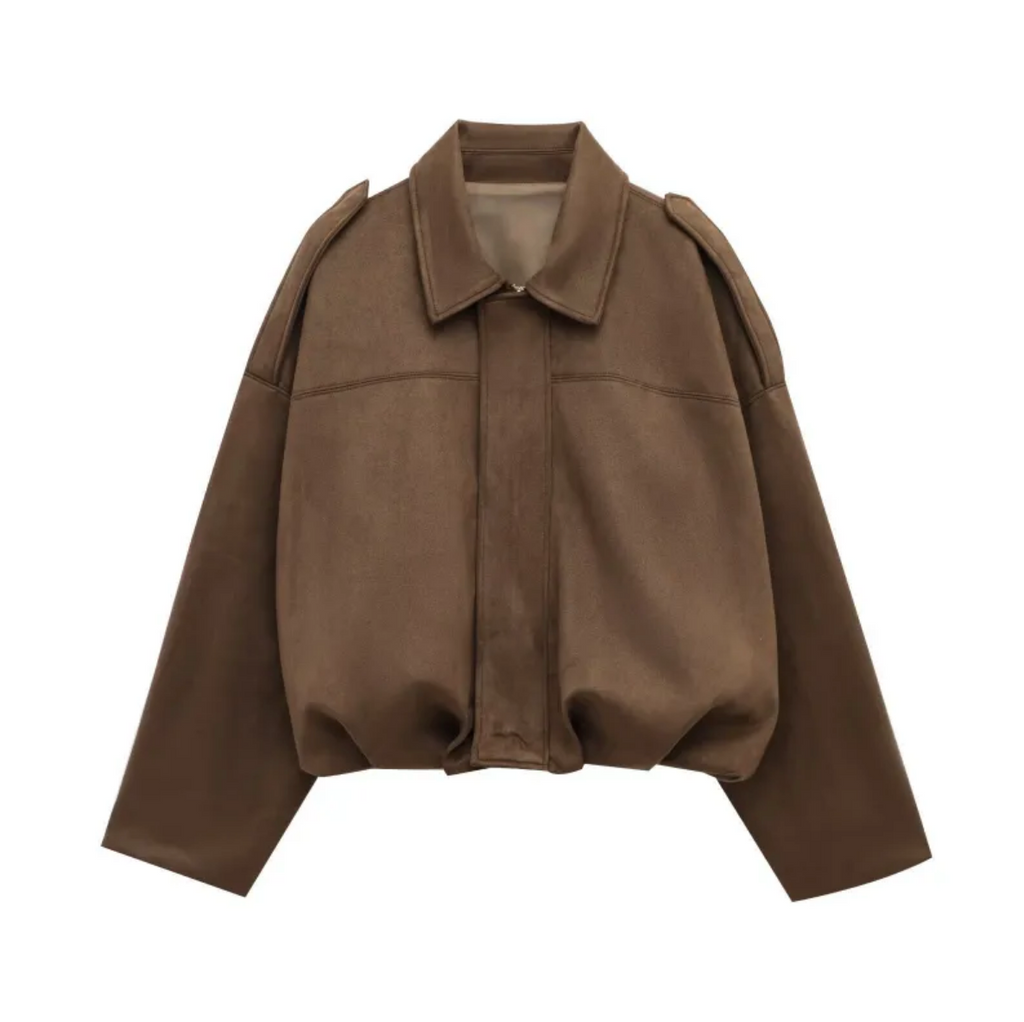 Marlene | Oversized Jacke in Velours-Optik