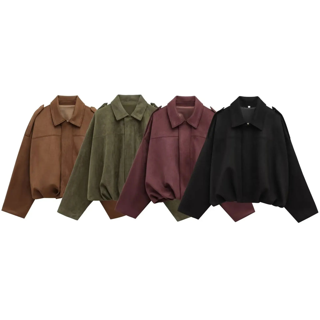 Marlene | Oversized Jacke in Velours-Optik