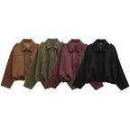 Marlene | Oversized Jacke in Velours-Optik