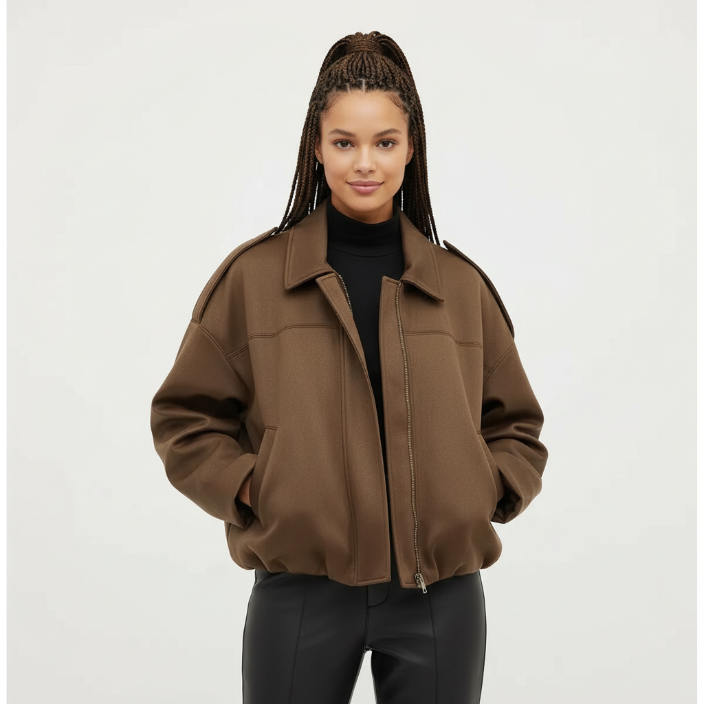 Marlene | Oversized Jacke in Velours-Optik