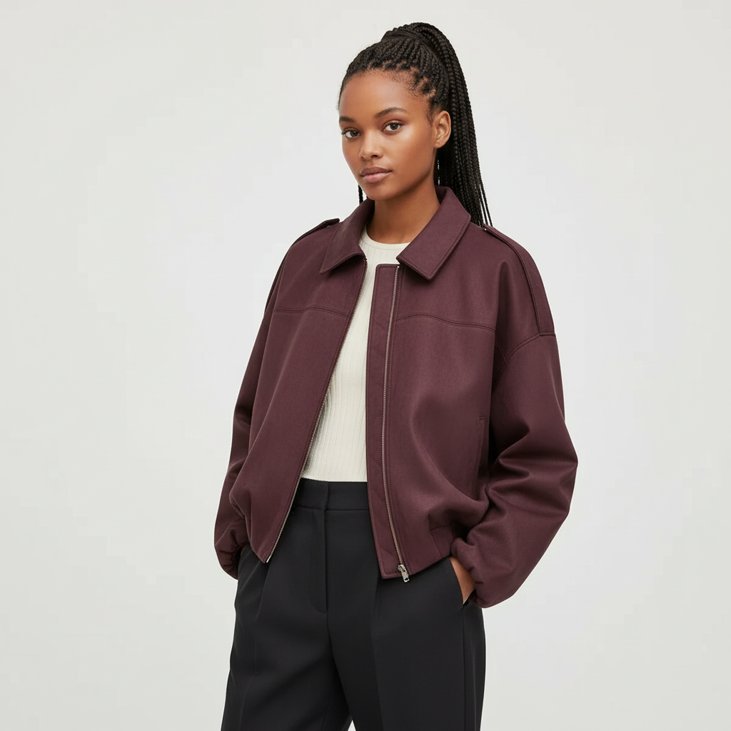 Marlene | Oversized Jacke in Velours-Optik