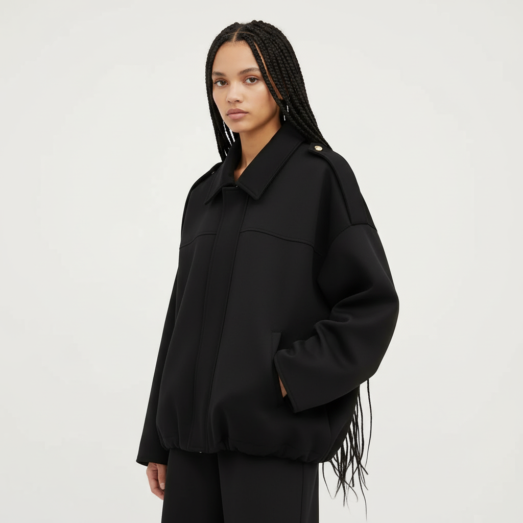 Marlene | Oversized Jacke in Velours-Optik