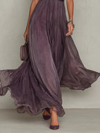 Olivia | Vintage Elegantes Chiffon Maxikleid