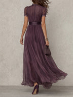 Ashley | Vintage Elegantes Chiffon Maxikleid