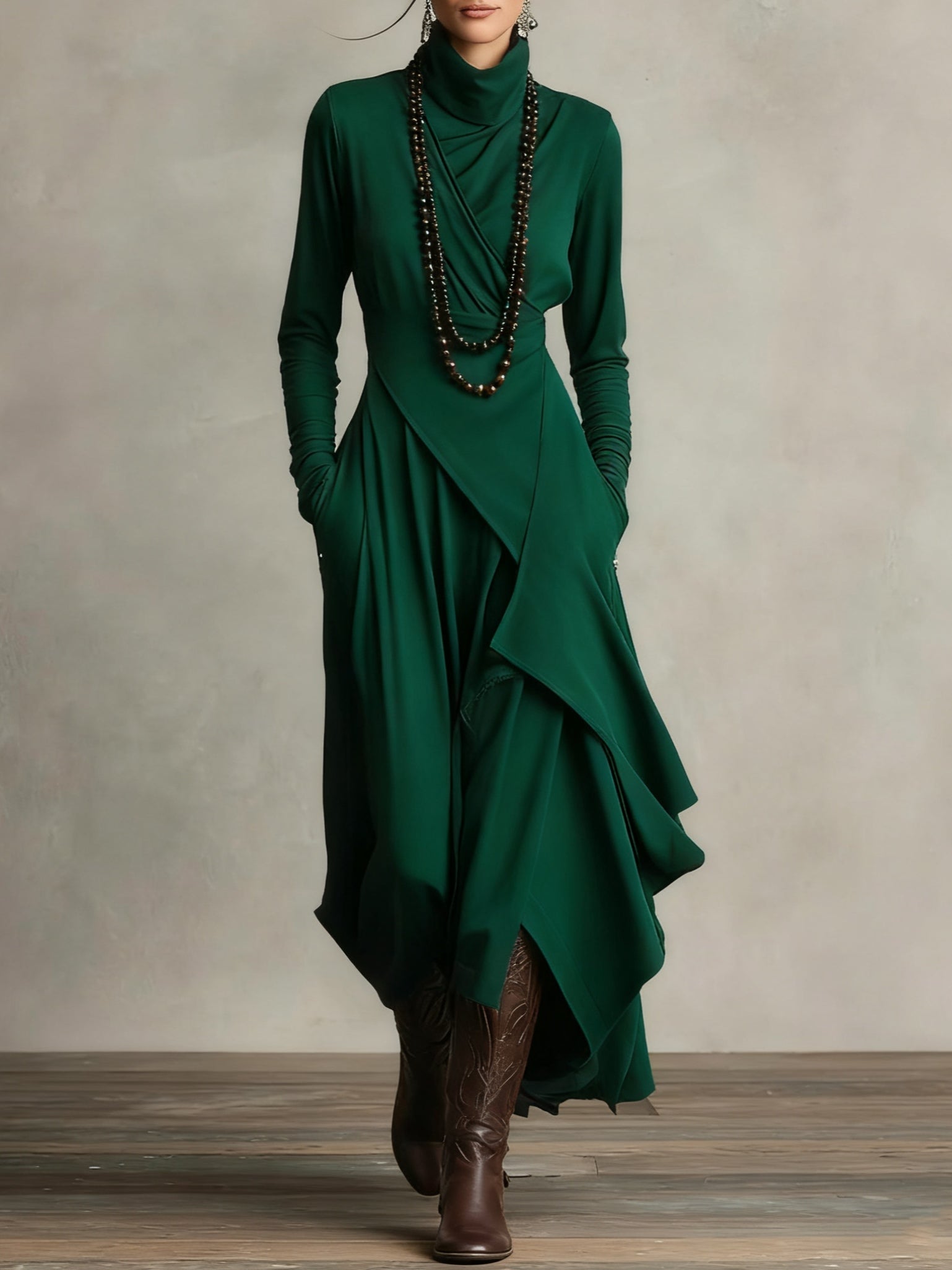 Gaille | Rollkragen Maxikleid