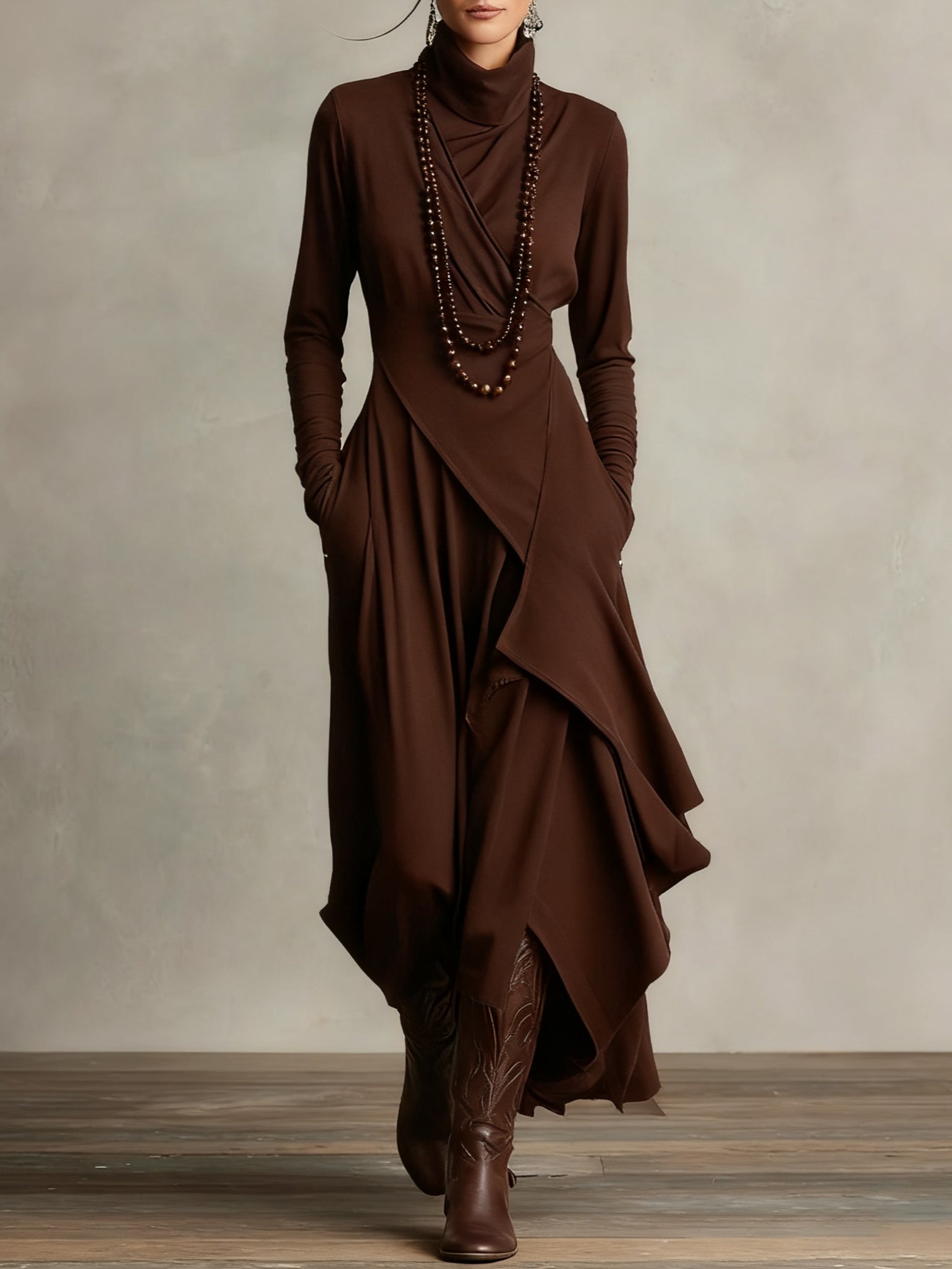 Gaille | Rollkragen Maxikleid