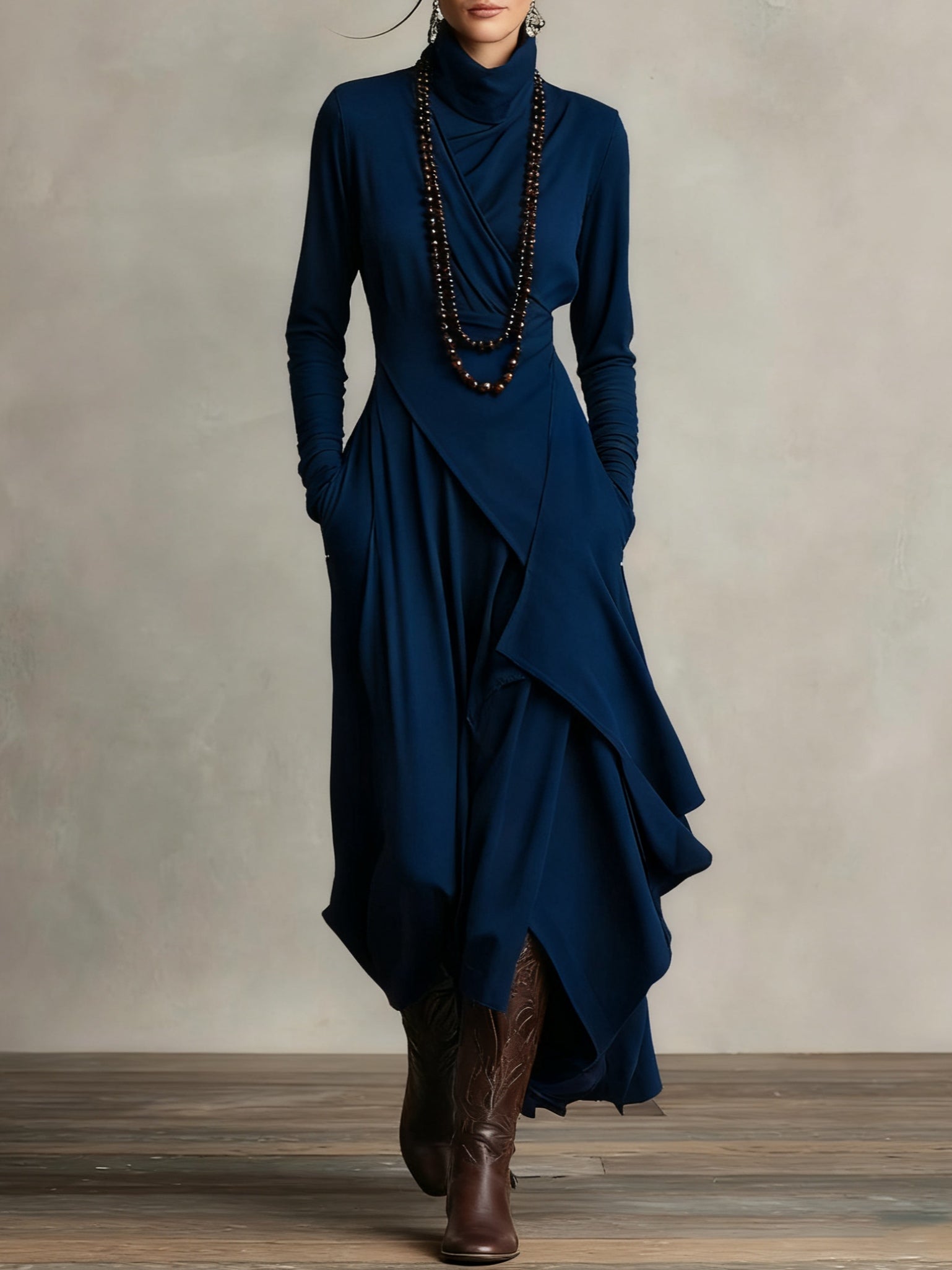 Gaille | Rollkragen Maxikleid