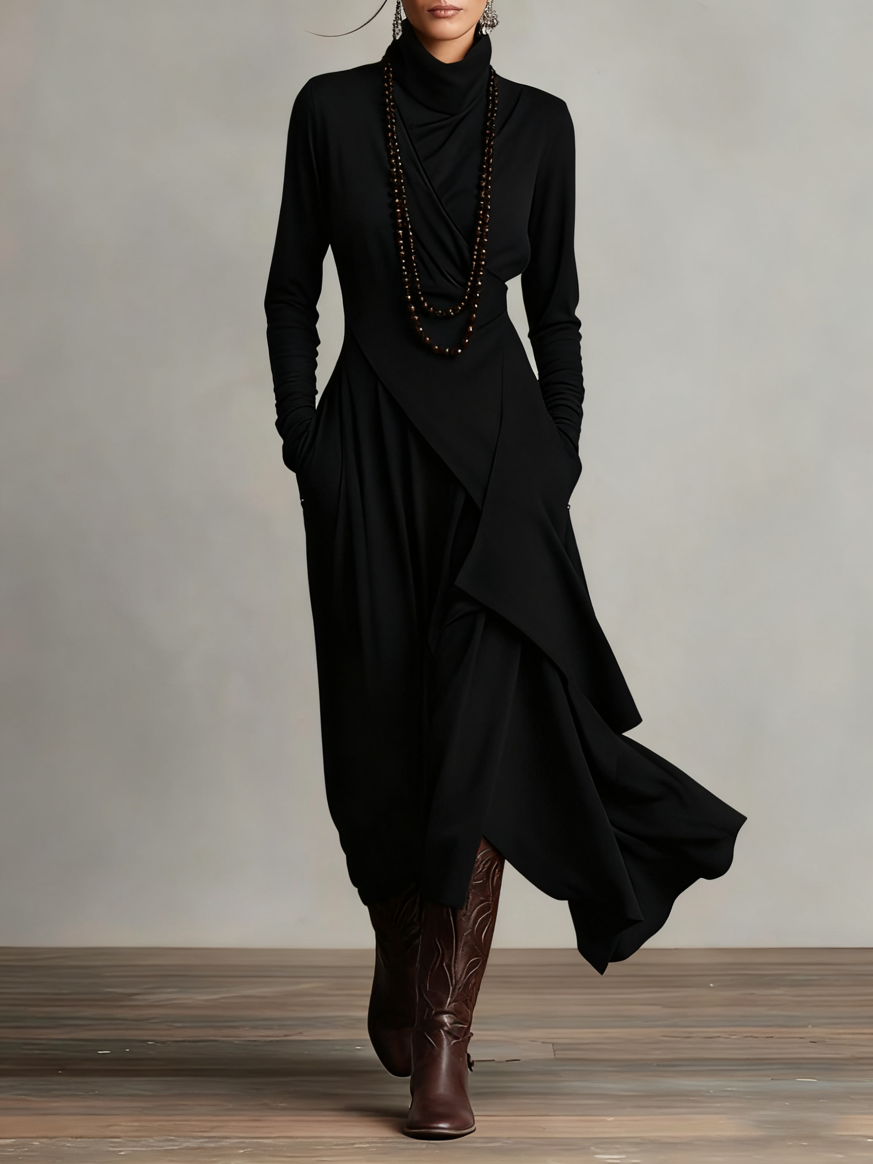 Gaille | Rollkragen Maxikleid