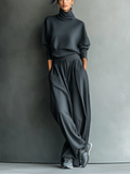 Emma | Strick Set Stehkragen Weite Hose