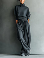 Emma | Strick Set Stehkragen Weite Hose