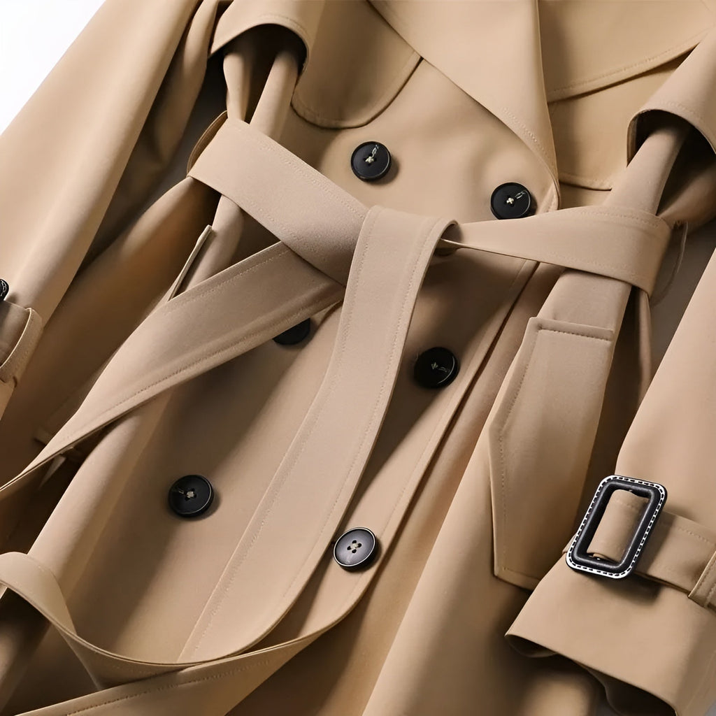 Dinah | Zweireihiger Trenchcoat mit Gürtel