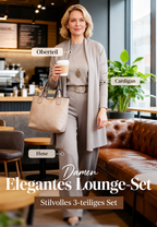 ⏳ Nur für kurze Zeit ⏰ Elegantes 3-teiliges Damen-Set mit langem Cardigan, Top & Hose 💞