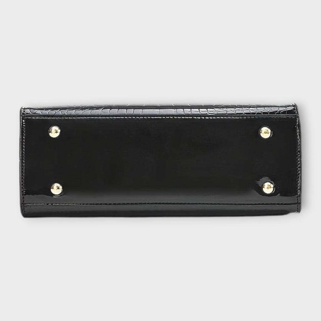 Olivia - Glänzende Krokodilprägung Handtasche