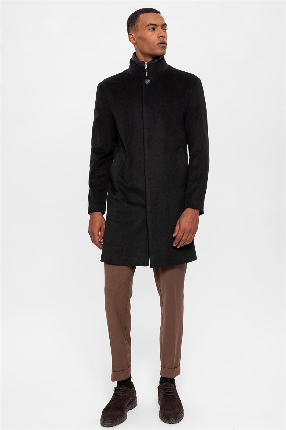 Stellan | Mantel mit Hohem Kragen für Elegante Looks