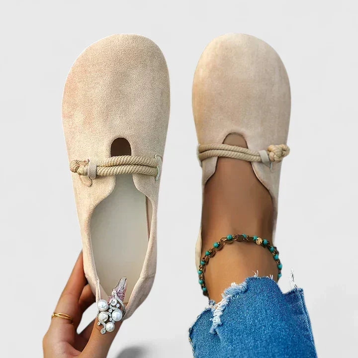 Reah | Trendiger Flacher Loafer mit Kordelriemen