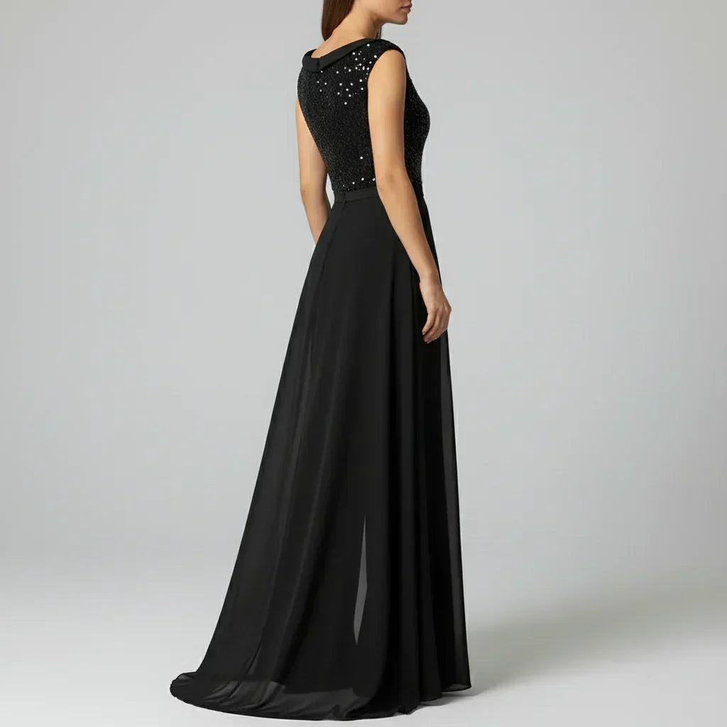 Fallon - Texturiertes Tüll Abend-Jumpsuit