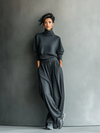 Emma | Strick Set Stehkragen Weite Hose