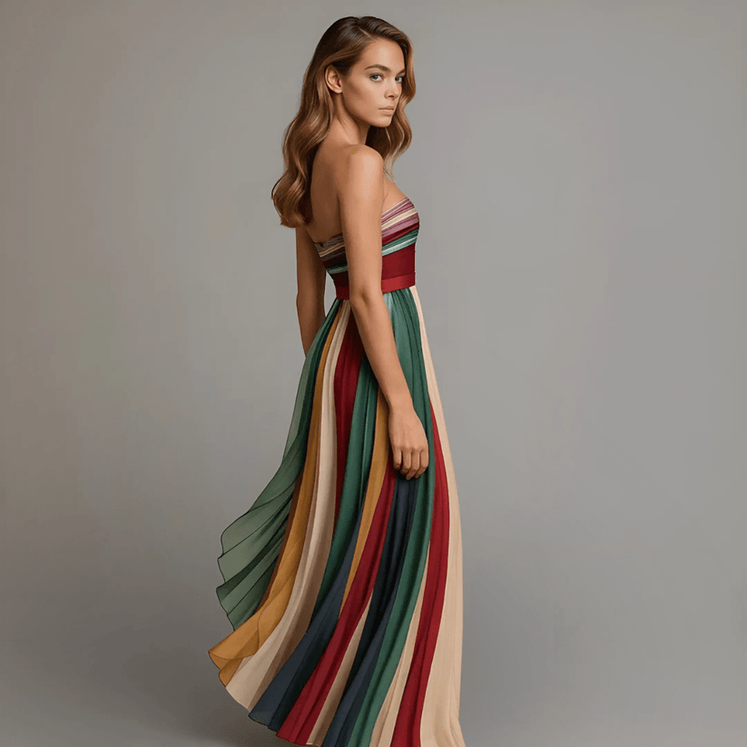 Lina | Farbenfrohes Ärmelloses Maxikleid