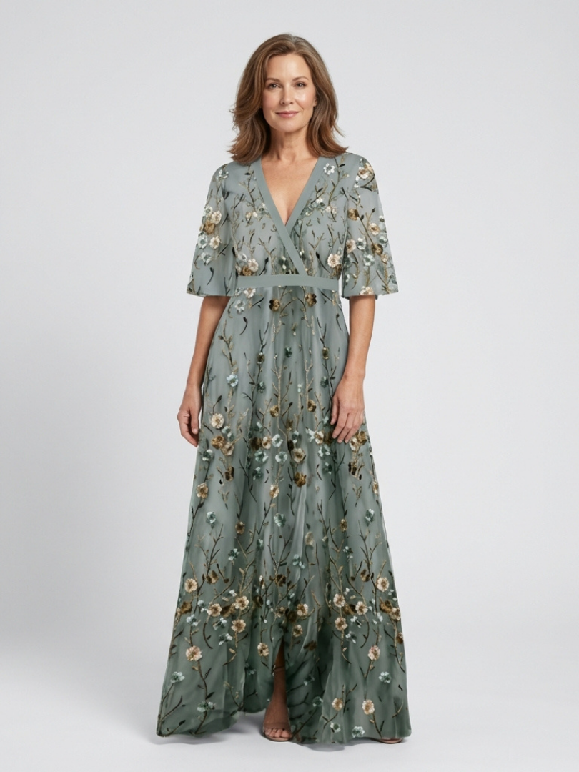 EVADNE | FLORAL MAXIKLEID