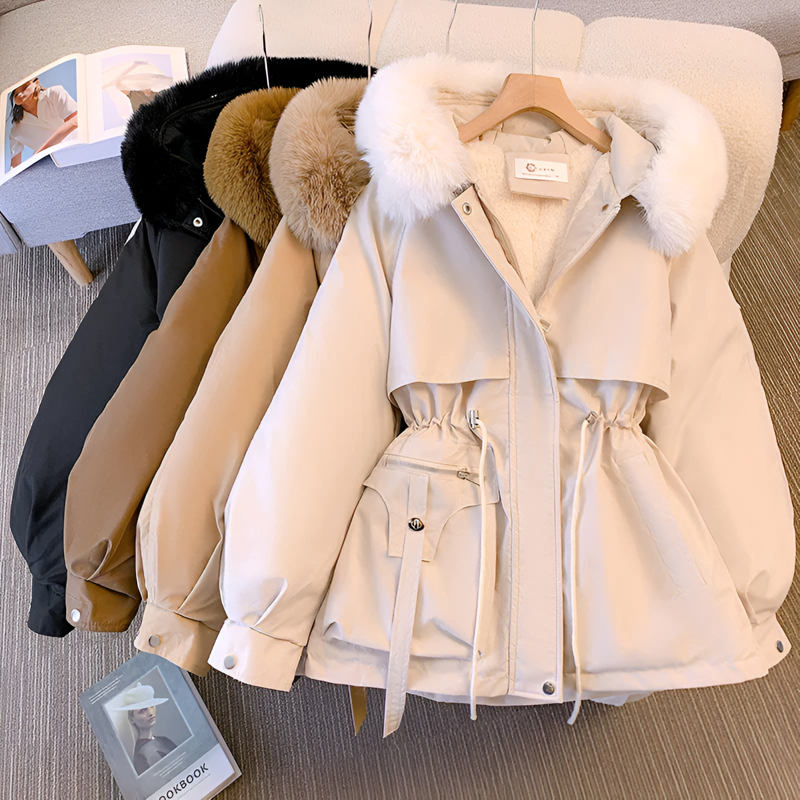 Kimberly | Stylische Winterjacke mit Fellkapuze