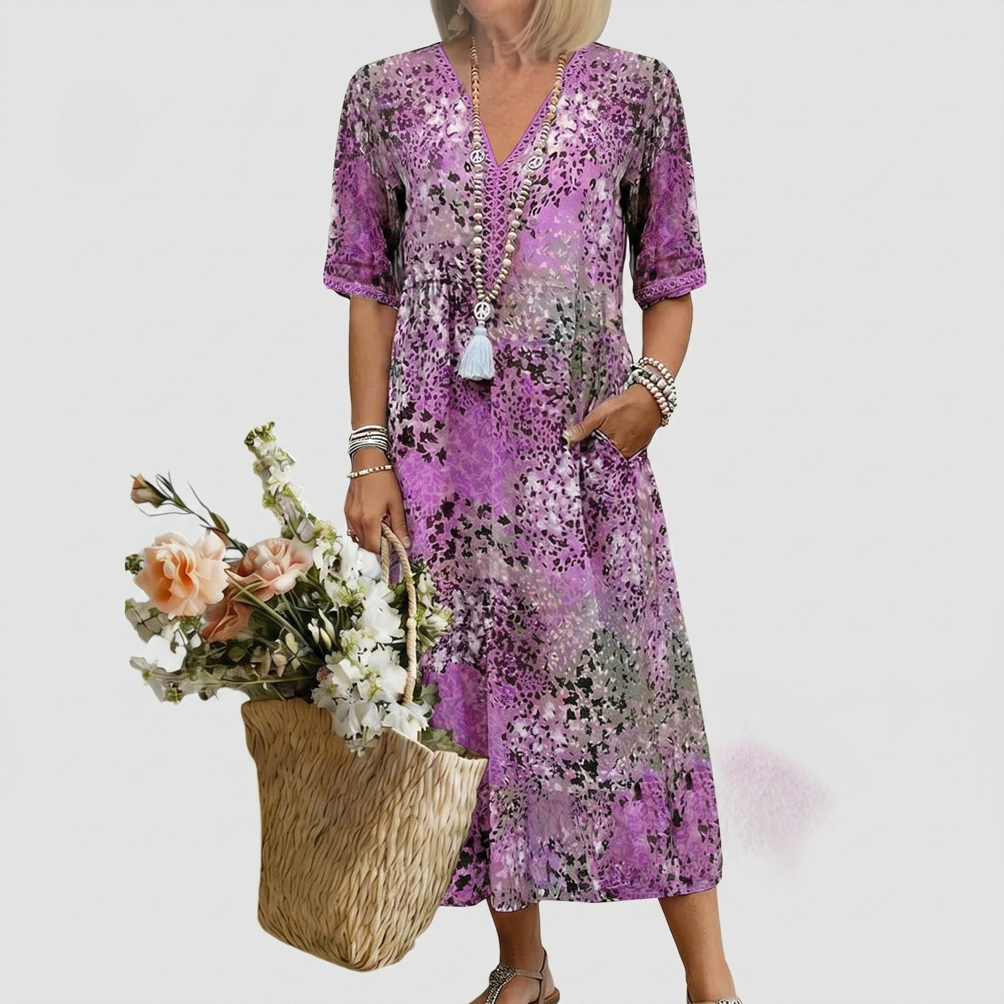 ANNA | VIBRANT MIDI KLEID
