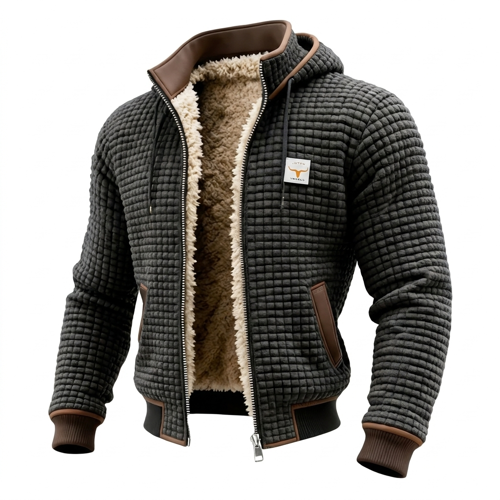 Calveno® | Retro-Jacke mit Kapuze und Reißverschluss