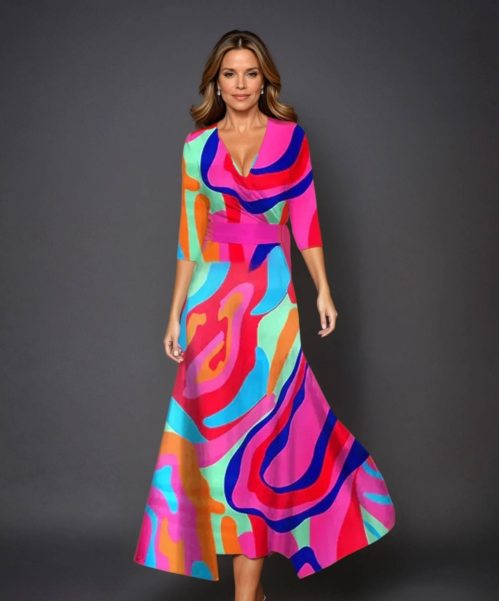 Emmily | Kleid mit mittellangen Ärmeln