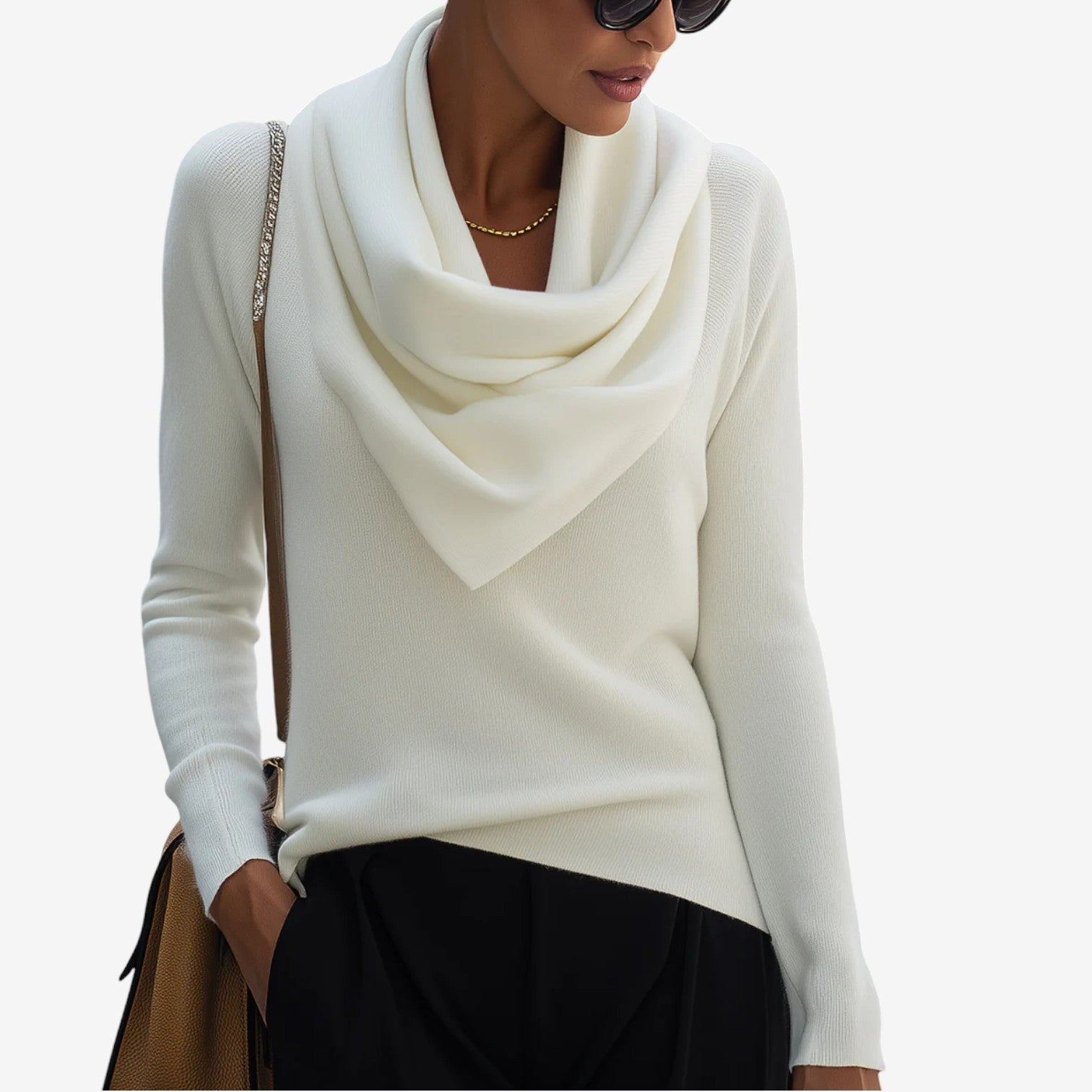 Paola™ Drapierter Hals Pullover