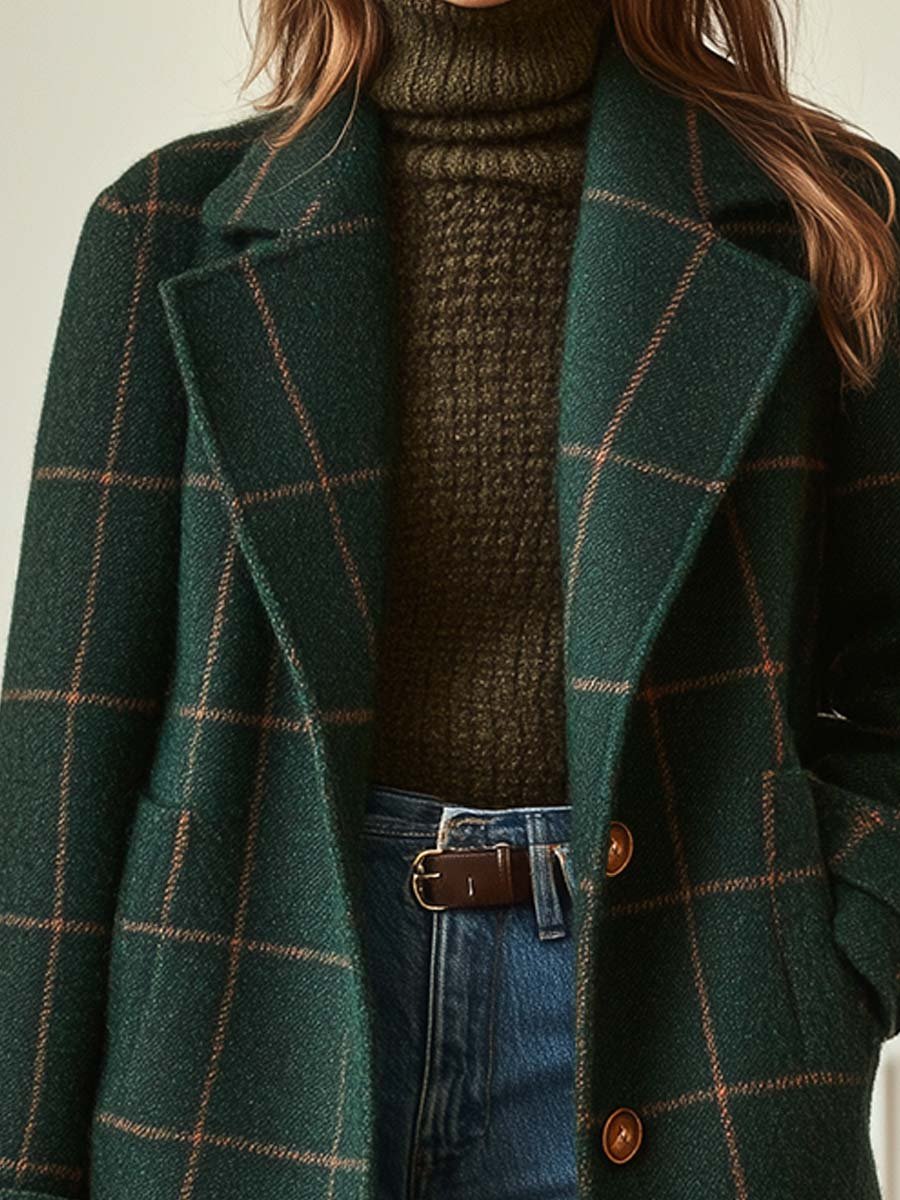 Aida | Klassischer Karierter Tweed-Mantel