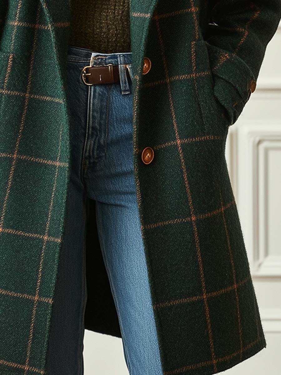 Aida | Klassischer Karierter Tweed-Mantel
