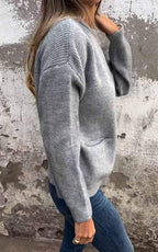 Mila | Strickjacke mit Reißverschluss und Tasche