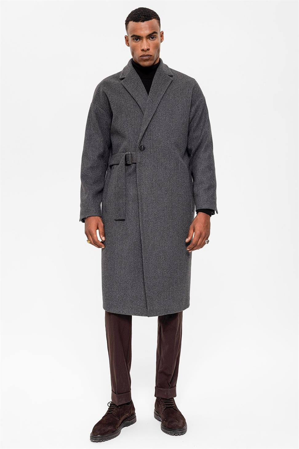 Sixten | Oversized Mantel mit Taillengürtel