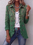 Colette | Plissierte Jacke mit Bohemian-Paisley-Muster