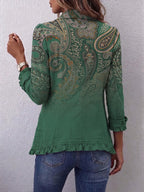 Colette | Plissierte Jacke mit Bohemian-Paisley-Muster