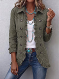 Lisette | Boho-Chic-Jacke mit Blumenstickerei und Rüschen im Utility-Stil