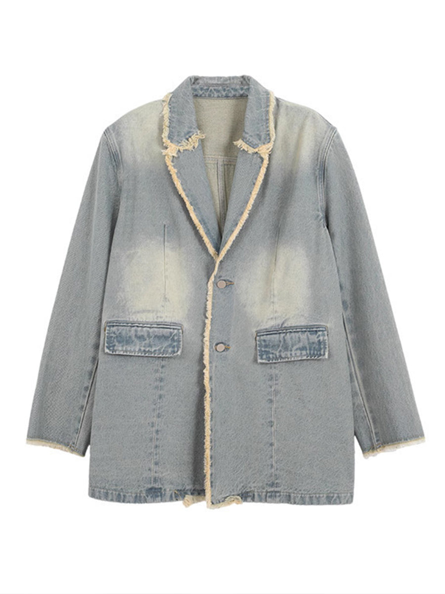 Hélène | Vintage-Blazer im Oversize-Stil mit unversäuberten Kanten