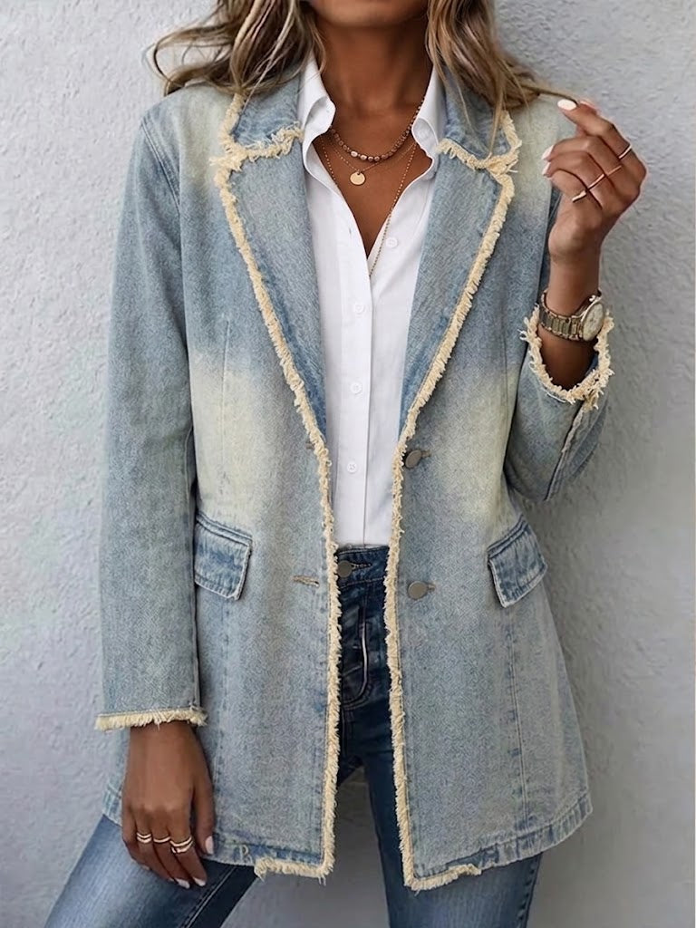 Hélène | Vintage-Blazer im Oversize-Stil mit unversäuberten Kanten