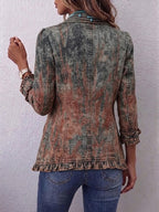 Jeannette | Vintage-Jacke mit strukturiertem Farbverlaufsmuster und Rüschen