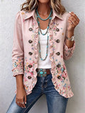 Nathalie | Jacke mit Blumenmuster, Rüschen und Knöpfen