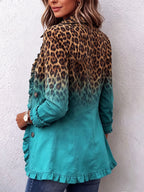 Dominique | Blazer mit Leopardenmuster, Ombré-Effekt und Rüschen
