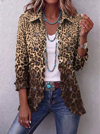 Jacqueline | Plissierte Jacke mit Leopardenmuster