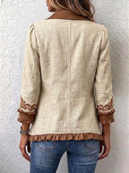 Isabelle | Vintage-Jacke im Bohemian-Stil mit Blumenmuster und Falten