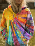 Amelia | Mehrfarbiger Hoodie mit Taschen