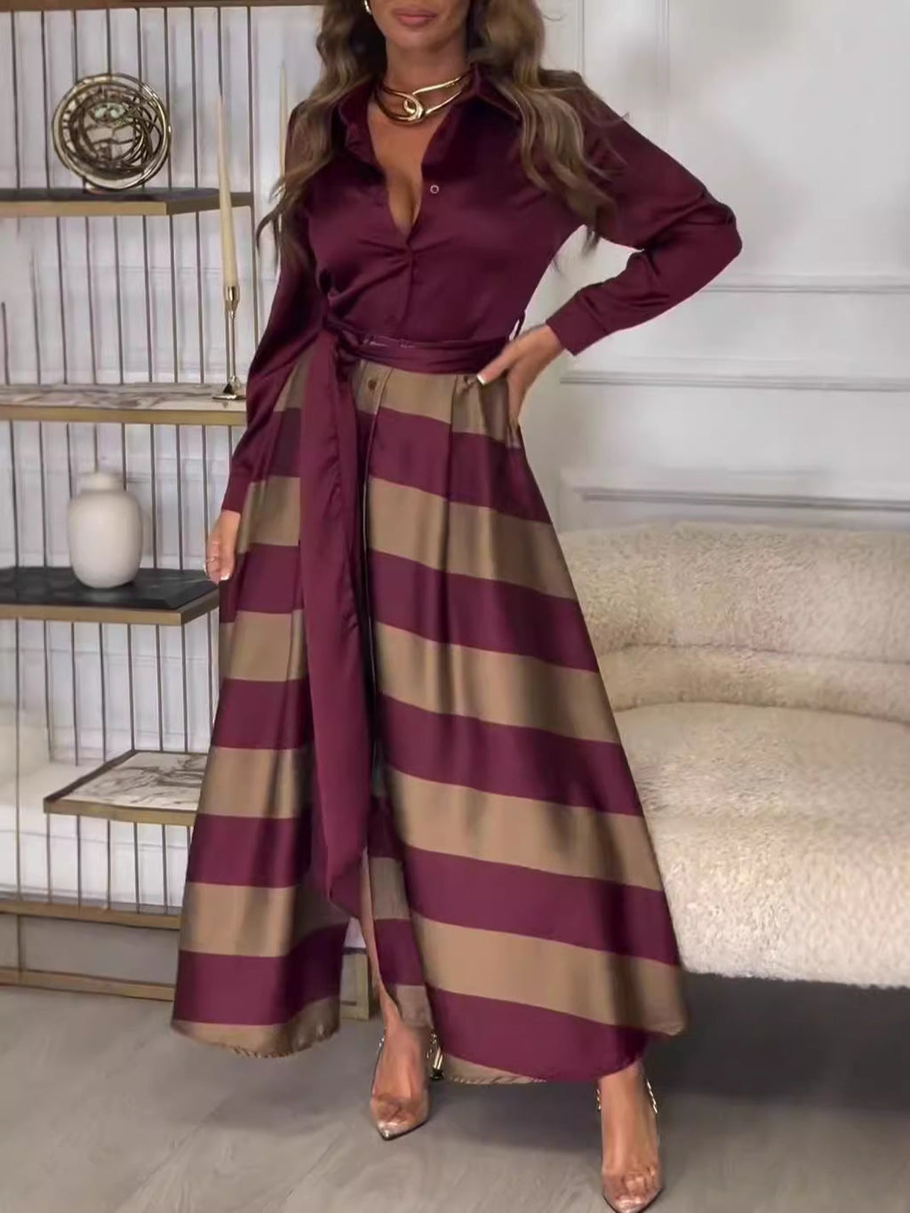 Maxikleid mit Streifen