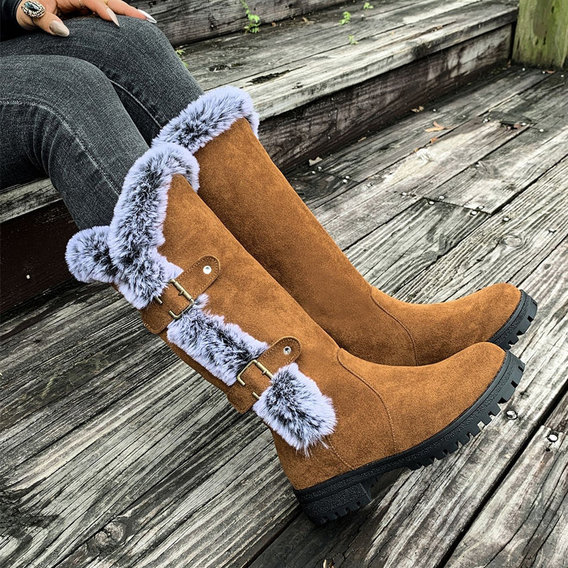 Mona | Kniehohe Wildleder-Winterstiefel