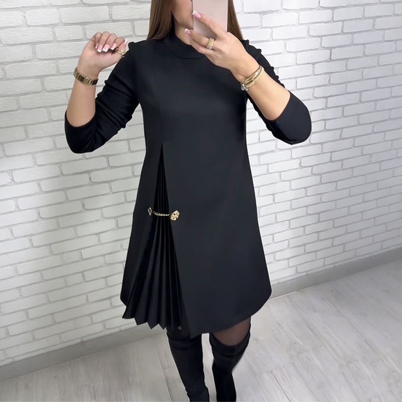Calleya | Langärmliges Minikleid mit Plissee