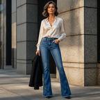 ⏰ Letzte Tage im Sale – 50 % Rabatt 💃 High-Waist Bootcut-Jeans im Used-Look für Damen