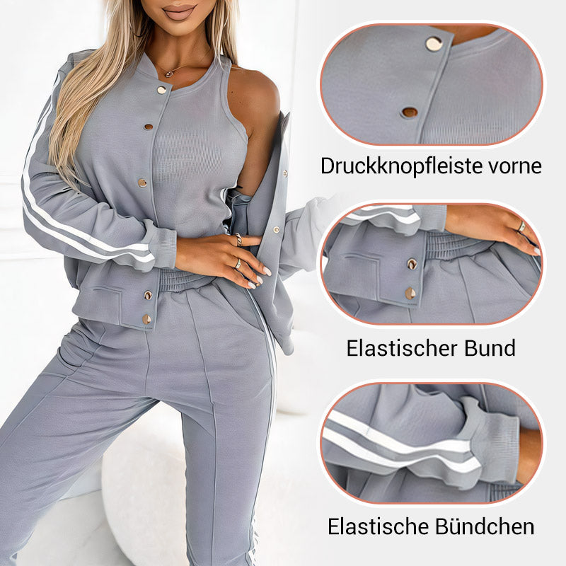 3-teiliges Damen-Set | Jacke, Top & Hose