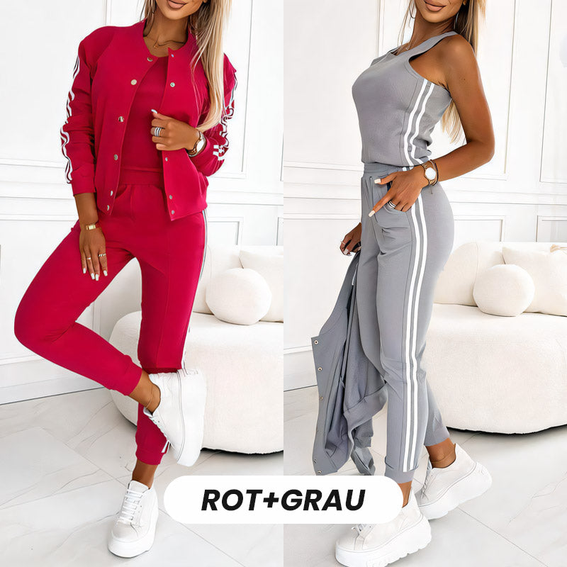 3-teiliges Damen-Set | Jacke, Top & Hose